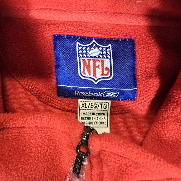 Vintage Y2K Reebok NFL New England Patriots 1/4 Zip Fleece Sweater Sz XL - Picture 5 of 6
